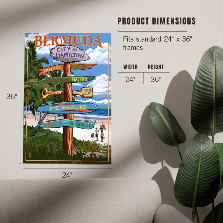 Bermuda, Destinations Sign, Art & Giclee Prints Art Lantern Press 