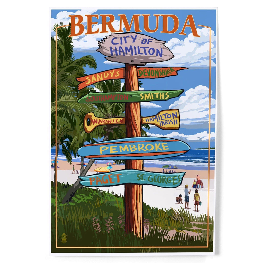 Bermuda, Destinations Sign, Art & Giclee Prints Art Lantern Press 