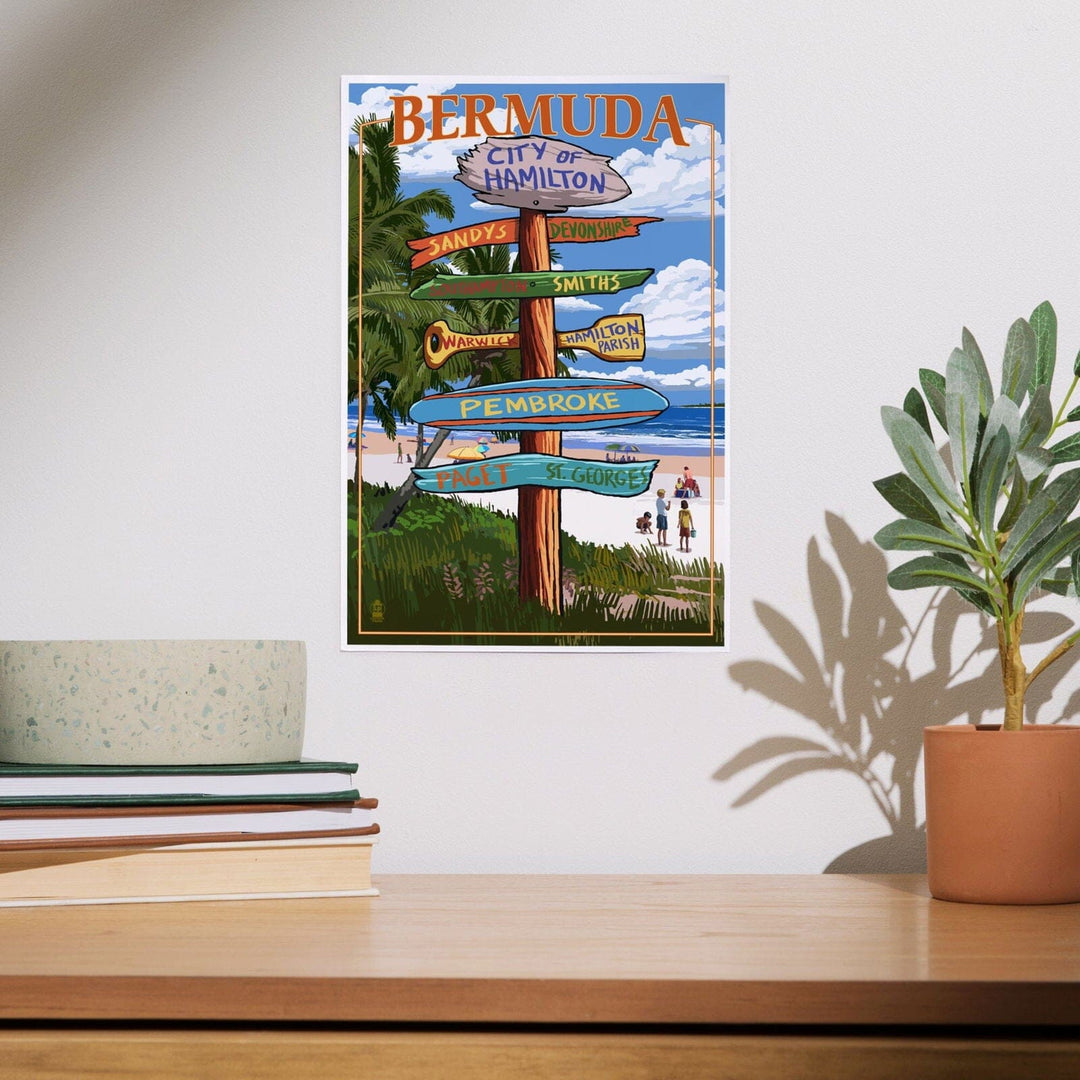 Bermuda, Destinations Sign, Art & Giclee Prints Art Lantern Press 