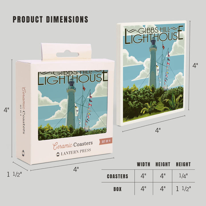 Bermuda, Gibbs Hill Lighthouse, Coasters Coasters Lantern Press 