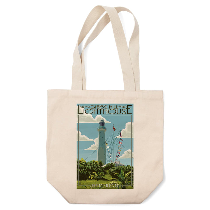 Bermuda, Gibbs Hill Lighthouse, Lantern Press Artwork, Tote Bag Totes Lantern Press 