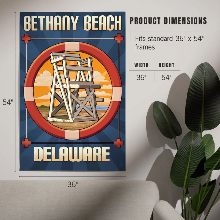 Bethany Beach, Delaware, Lifeguard Chair, Art & Giclee Prints Art Lantern Press 