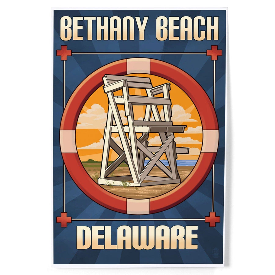 Bethany Beach, Delaware, Lifeguard Chair, Art & Giclee Prints Art Lantern Press 