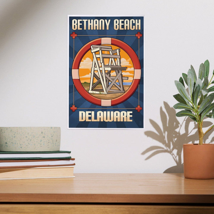 Bethany Beach, Delaware, Lifeguard Chair, Art & Giclee Prints Art Lantern Press 