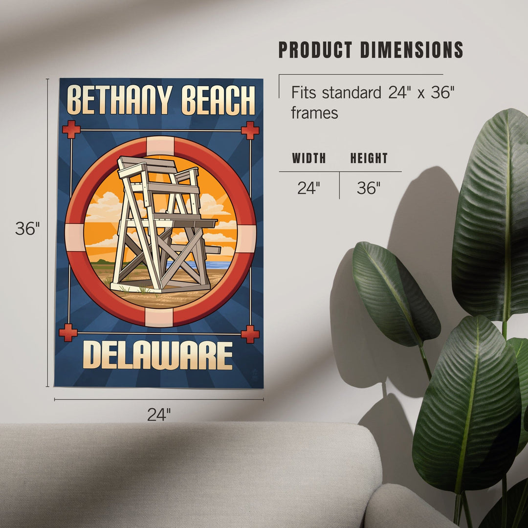 Bethany Beach, Delaware, Lifeguard Chair, Art & Giclee Prints Art Lantern Press 