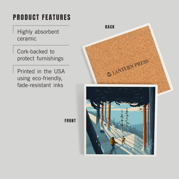Better on Foot, Snowshoeing,, Coasters Coasters Lantern Press 