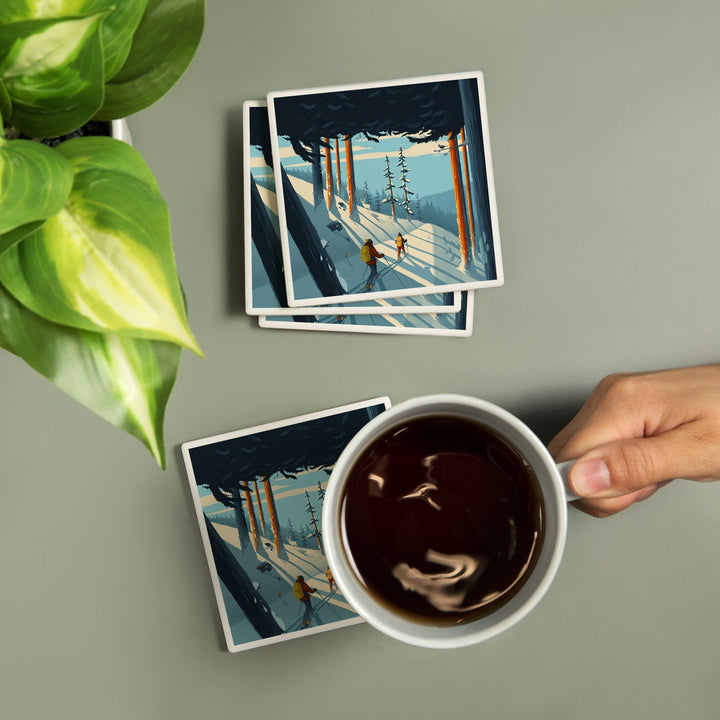 Better on Foot, Snowshoeing,, Coasters Coasters Lantern Press 