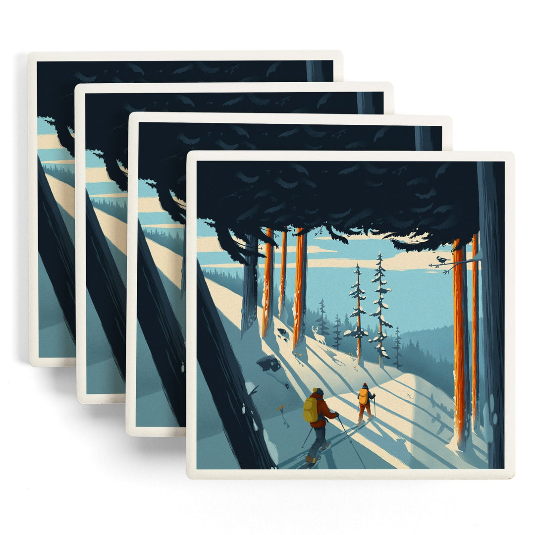 Better on Foot, Snowshoeing,, Coasters Coasters Lantern Press 