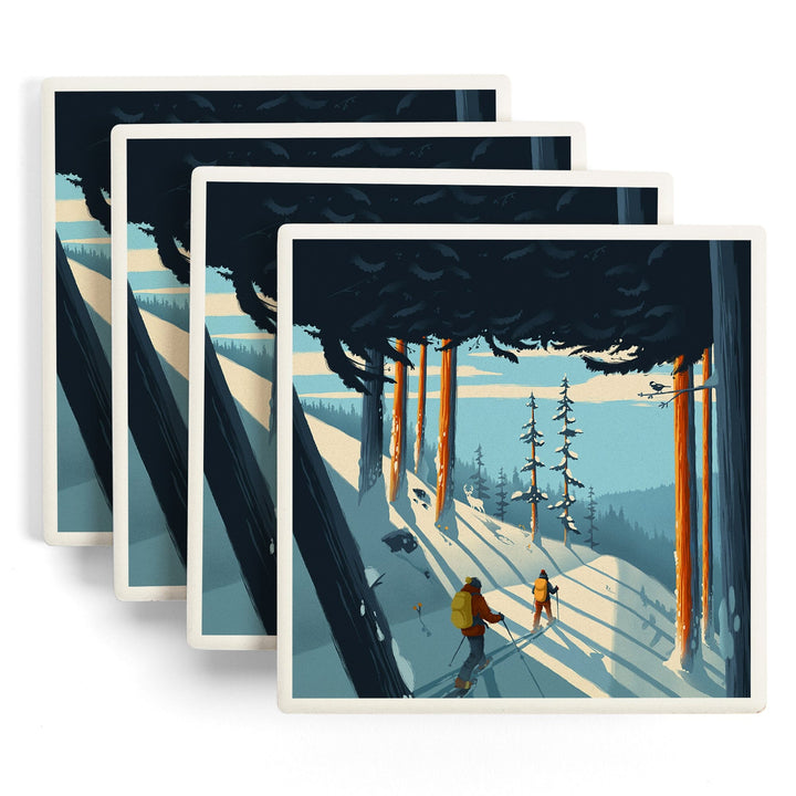Better on Foot, Snowshoeing,, Coasters Coasters Lantern Press 