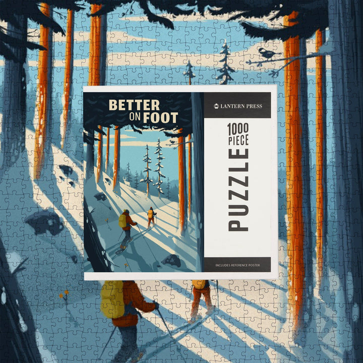 Better on Foot, Snowshoeing, Jigsaw Puzzle Puzzle Lantern Press 