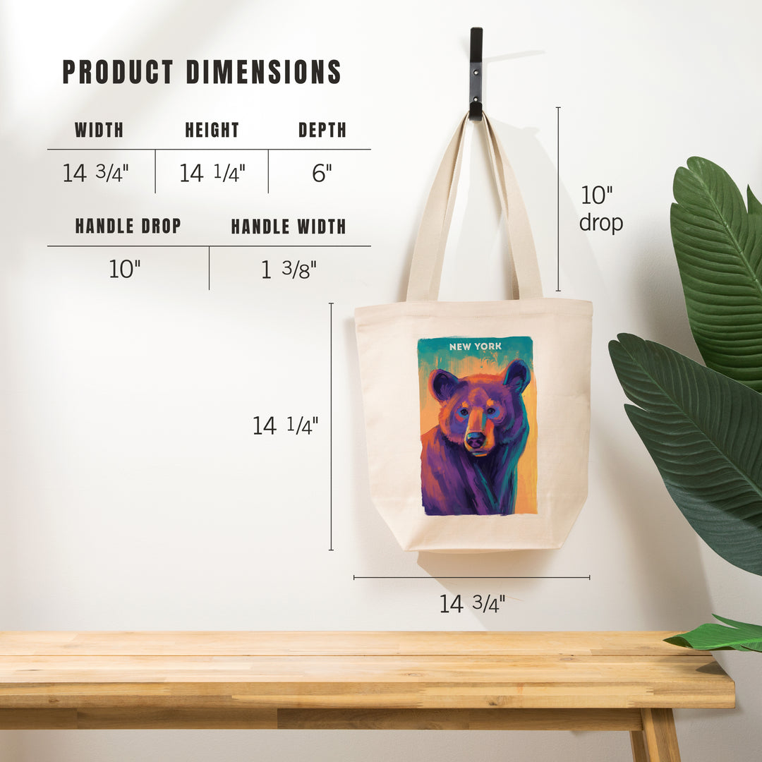 New York, Vivid, Black Bear, Tote Bag