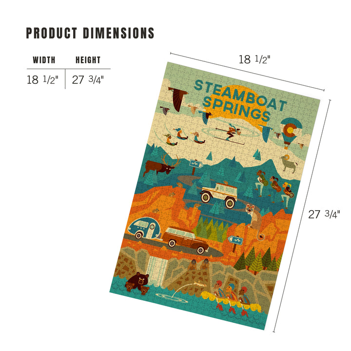 Steamboat Springs, Colorado, Geometric, 1000 Piece Jigsaw Puzzle