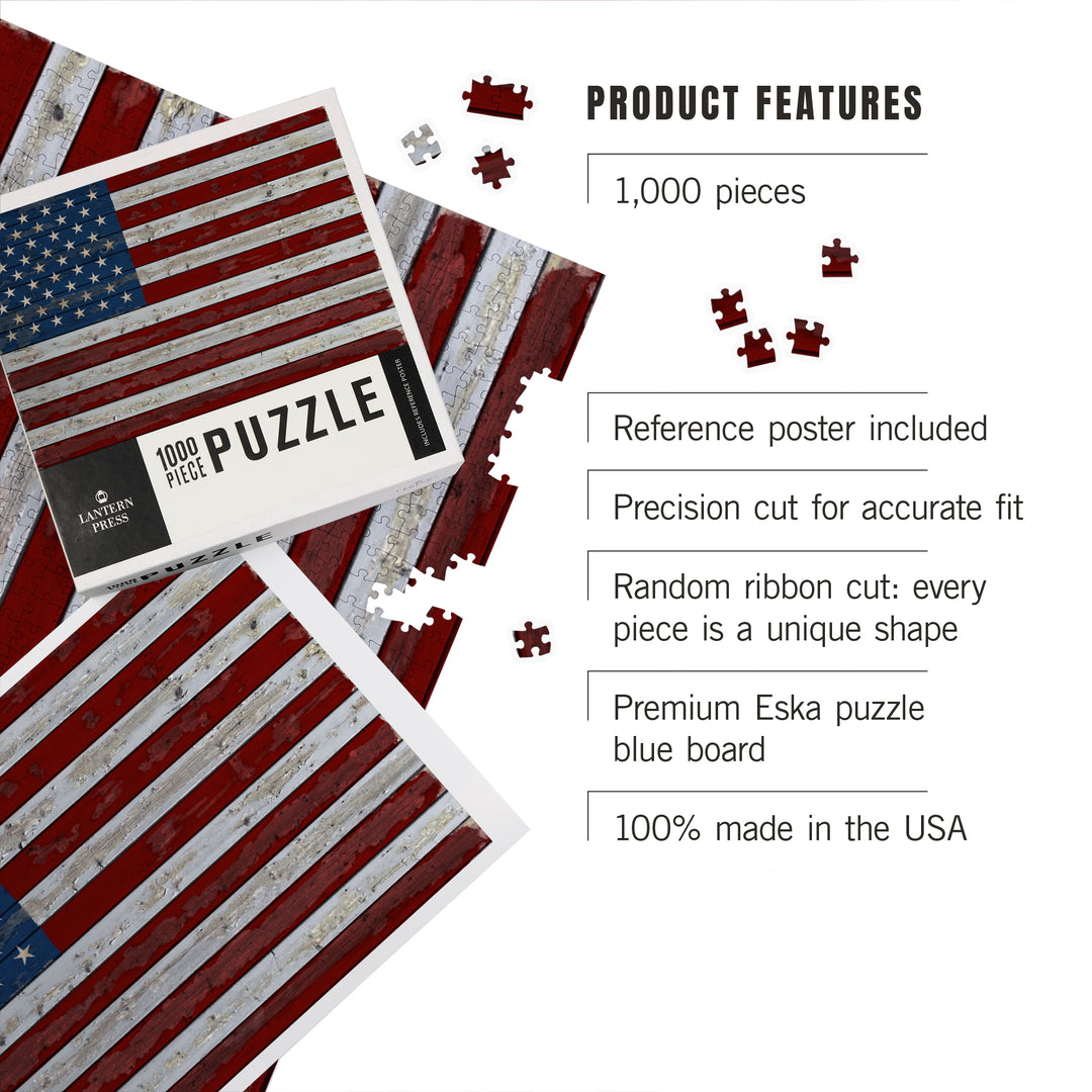 Distressed American Flag, 1000 Piece Jigsaw Puzzle