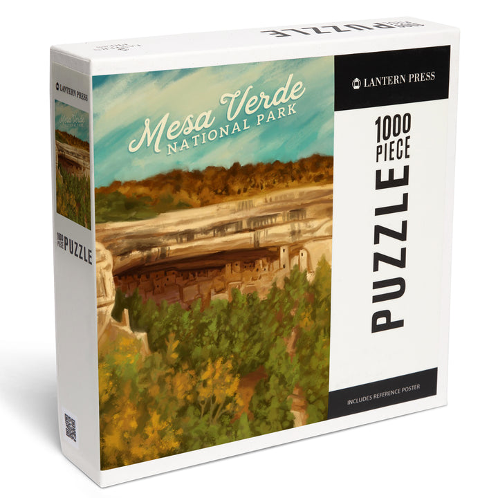 Mesa Verde National Park, Colorado, Cliff Palace, Oil Painting, Jigsaw Puzzle