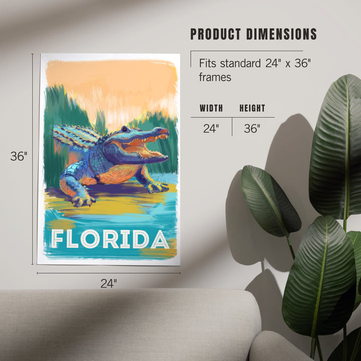 Florida, Alligator, Vivid, Art & Giclee Prints