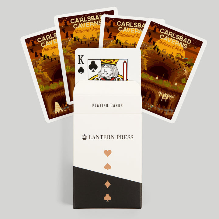 Playing Cards, Carlsbad Caverns National Park, New Mexico, Geometric National Park Series, 52 Card Deck with Jokers in Box, Unique Art