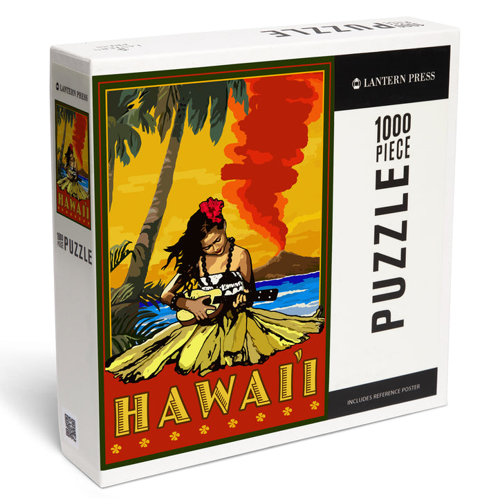 Hawaii, Hula Girl and Ukulele, Jigsaw Puzzle