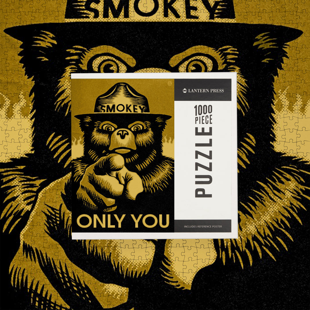 Smokey Bear, Only You, Halftone Yellow, Officially Licensed, Jigsaw Puzzle