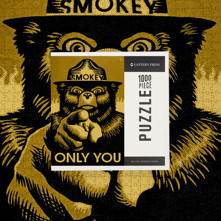 Smokey Bear, Only You, Halftone Yellow, Officially Licensed, Jigsaw Puzzle