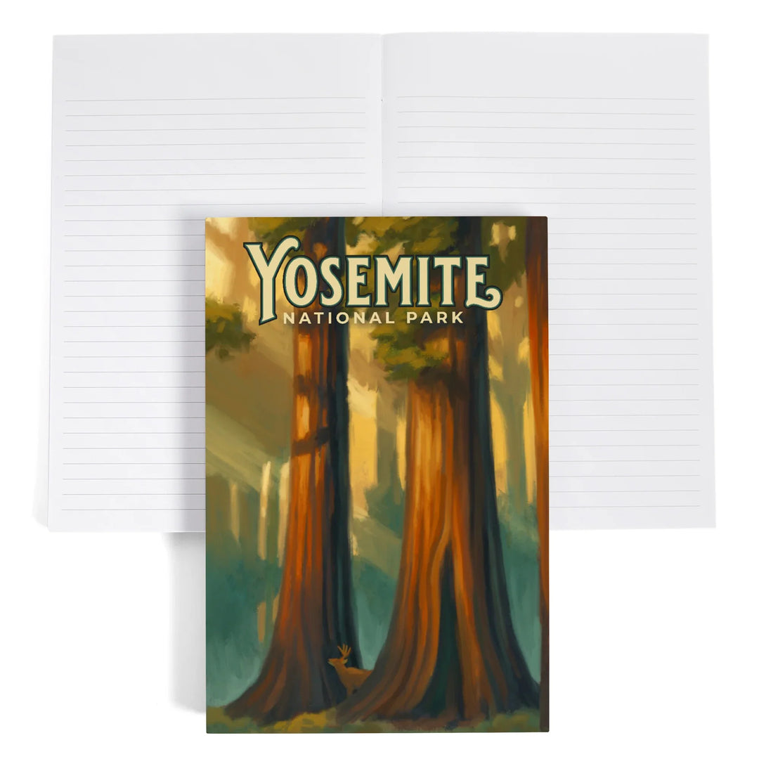 Lined 6x9 Journal, Yosemite National Park, California, Oil Painting, Lay Flat, 193 Pages, FSC paper