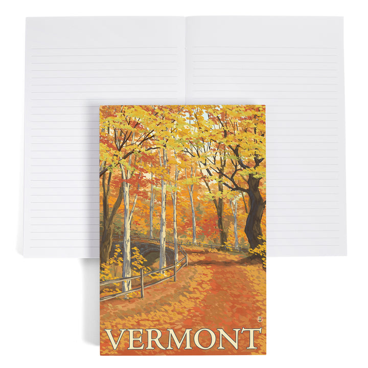 Lined 6x9 Journal, Vermont, Fall Colors Scene, Lay Flat, 193 Pages, FSC paper