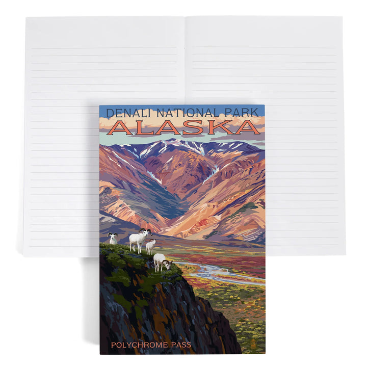 Lined 6x9 Journal, Denali National Park, Alaska, Polychrome Pass, Painterly Series, Lay Flat, 193 Pages, FSC paper