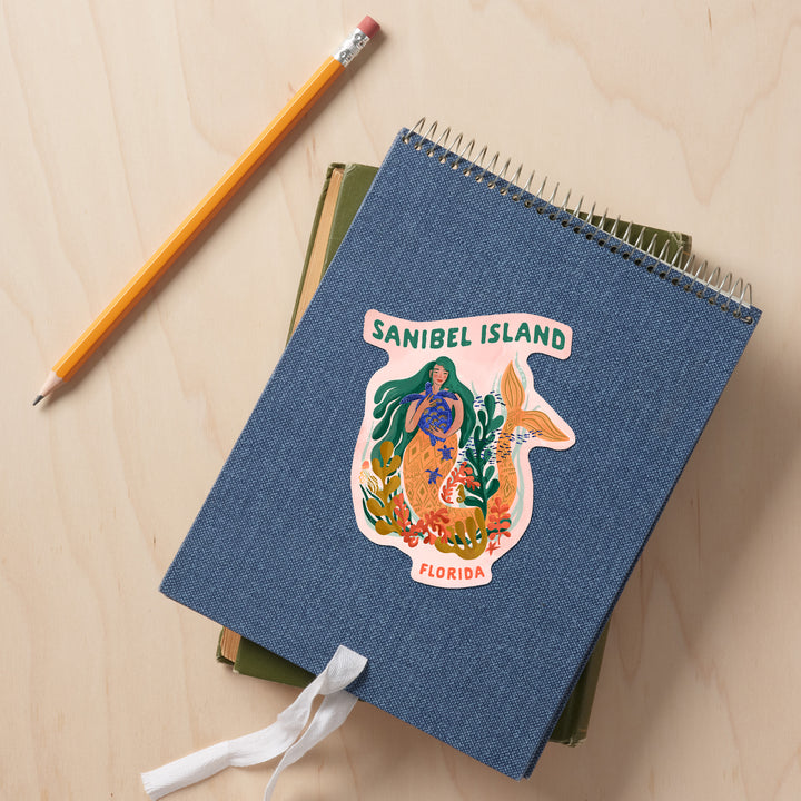 Sanibel Island, Florida, Mermaid, Friend Of The Deep, Vinyl Sticker