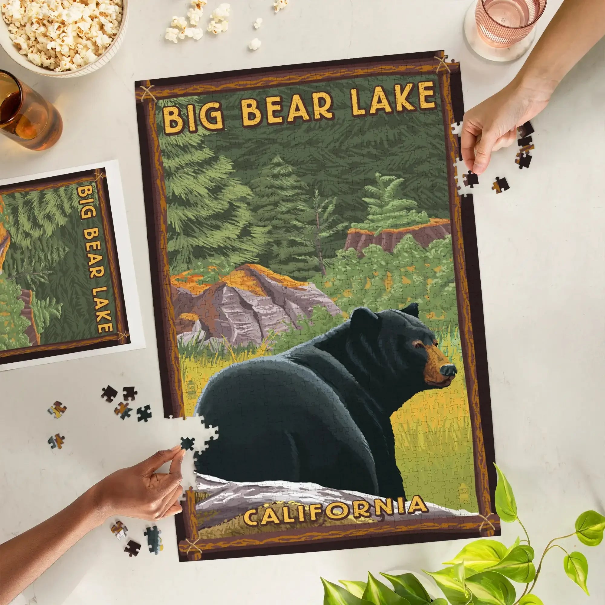 Big Bear Lake, California, Black Bear in Forest, 1000 piece jigsaw