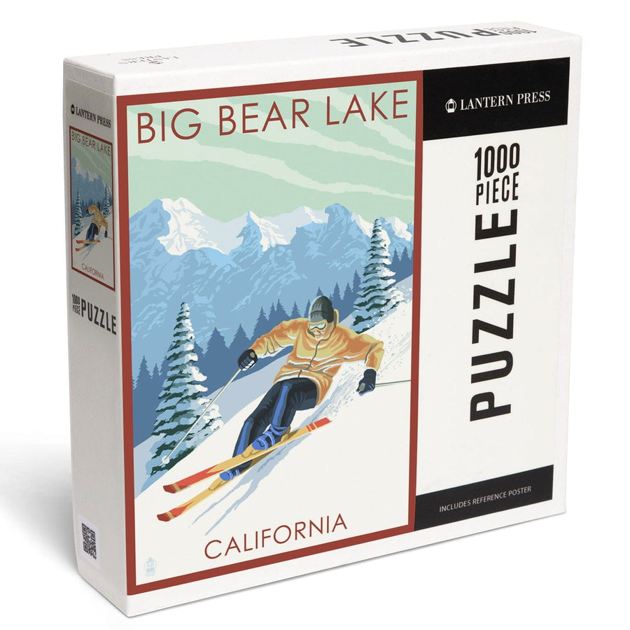 Big Bear Lake, California, Downhill Skier, Jigsaw Puzzle Puzzle Lantern Press 