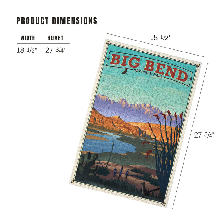 Big Bend National Park, Lithograph National Park Series, Jigsaw Puzzle Puzzle Lantern Press 
