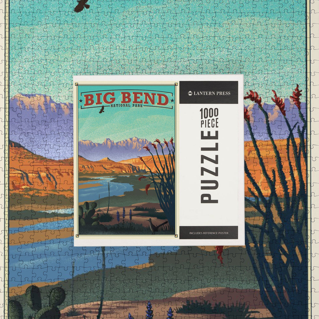 Big Bend National Park, Lithograph National Park Series, Jigsaw Puzzle Puzzle Lantern Press 