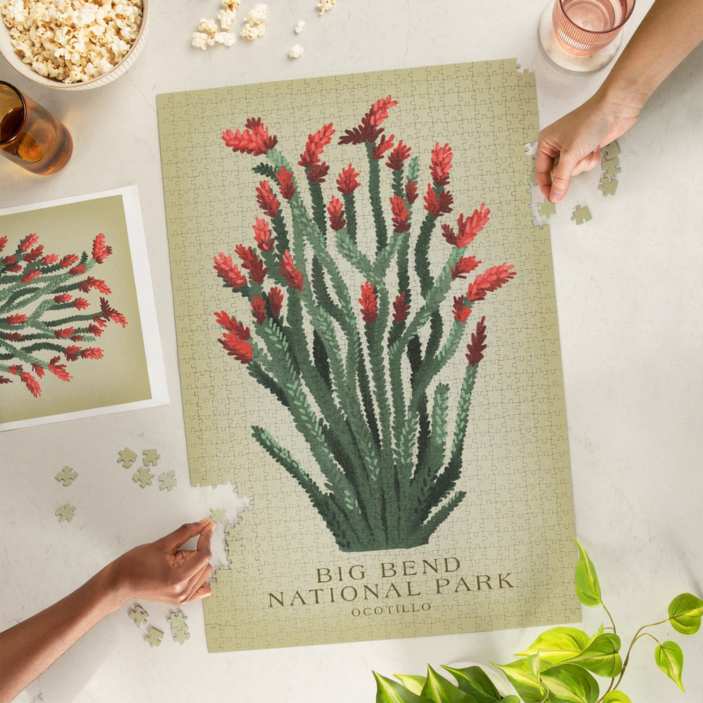 Big Bend National Park, Ocotillo, Vintage Flora, Jigsaw Puzzle Puzzle Lantern Press 