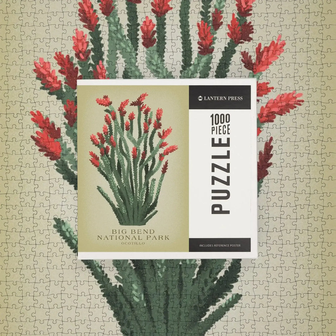 Big Bend National Park, Ocotillo, Vintage Flora, Jigsaw Puzzle Puzzle Lantern Press 