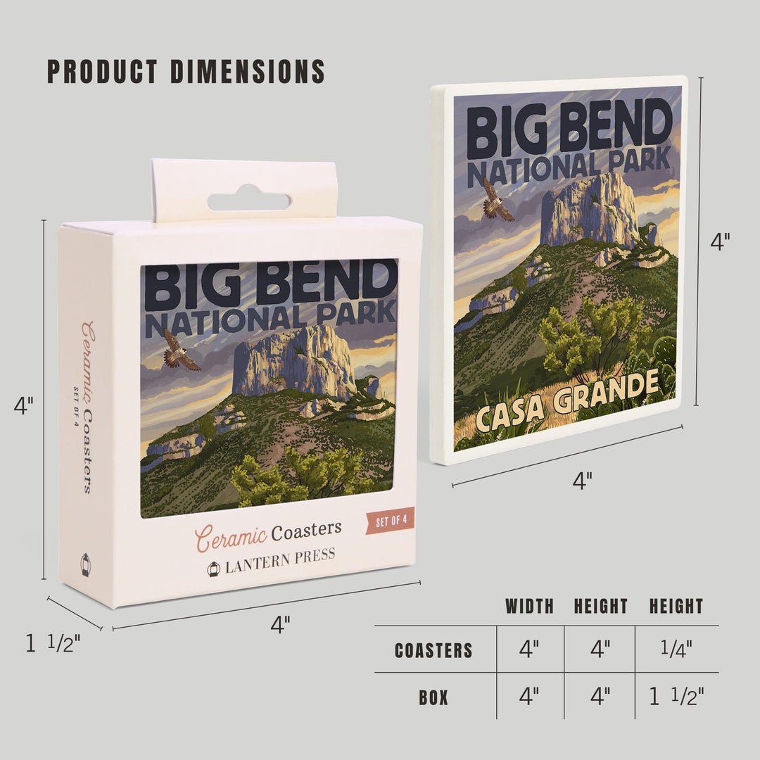 Big Bend National Park, Texas, Casa Grande, Coasters Coasters Lantern Press 