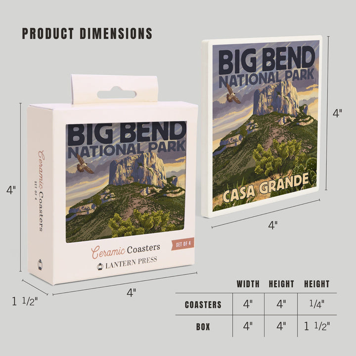 Big Bend National Park, Texas, Casa Grande, Coasters Coasters Lantern Press 