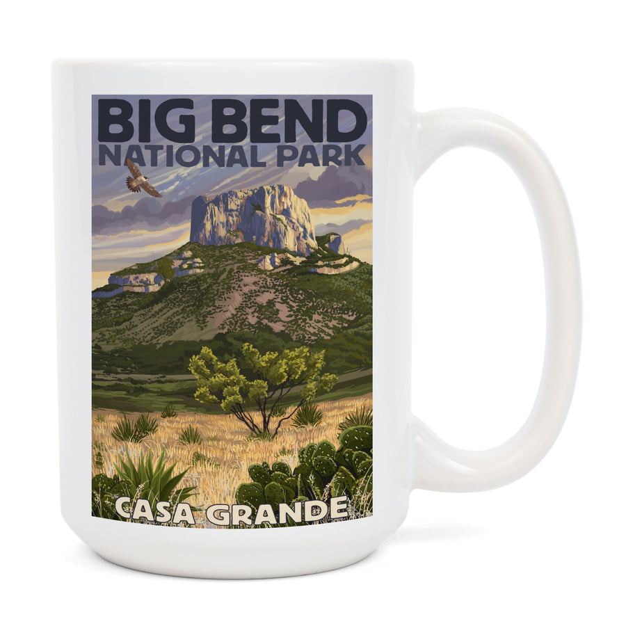 Big Bend National Park, Texas, Casa Grande, Lantern Press Artwork, Ceramic Mug Mugs Lantern Press 