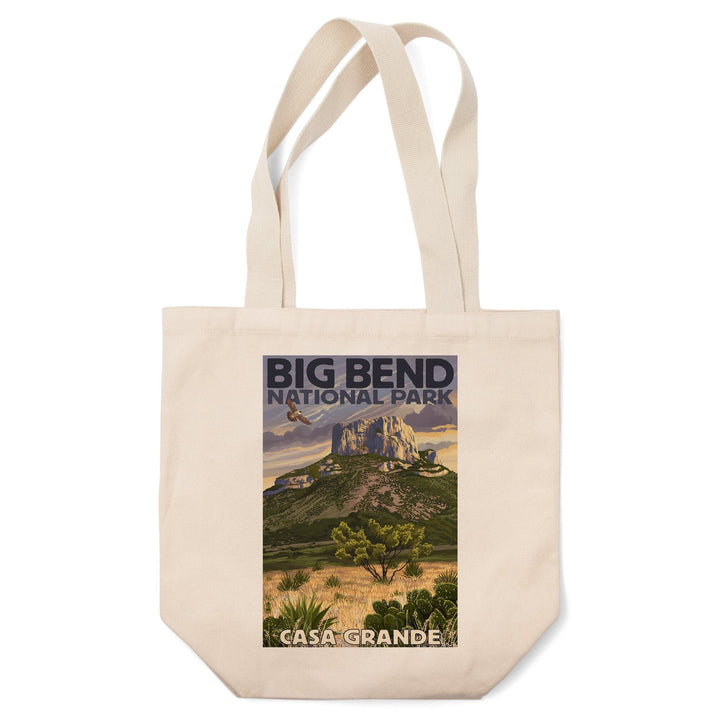 Big Bend National Park, Texas, Casa Grande, Lantern Press Artwork, Tote Bag Totes Lantern Press 