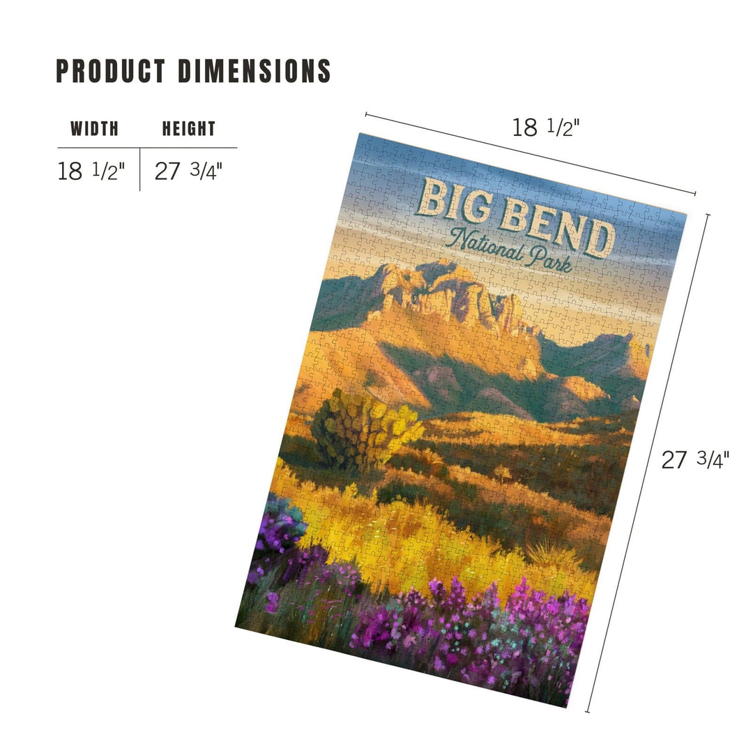 Big Bend National Park, Texas, Oil Painting, Jigsaw Puzzle Puzzle Lantern Press 