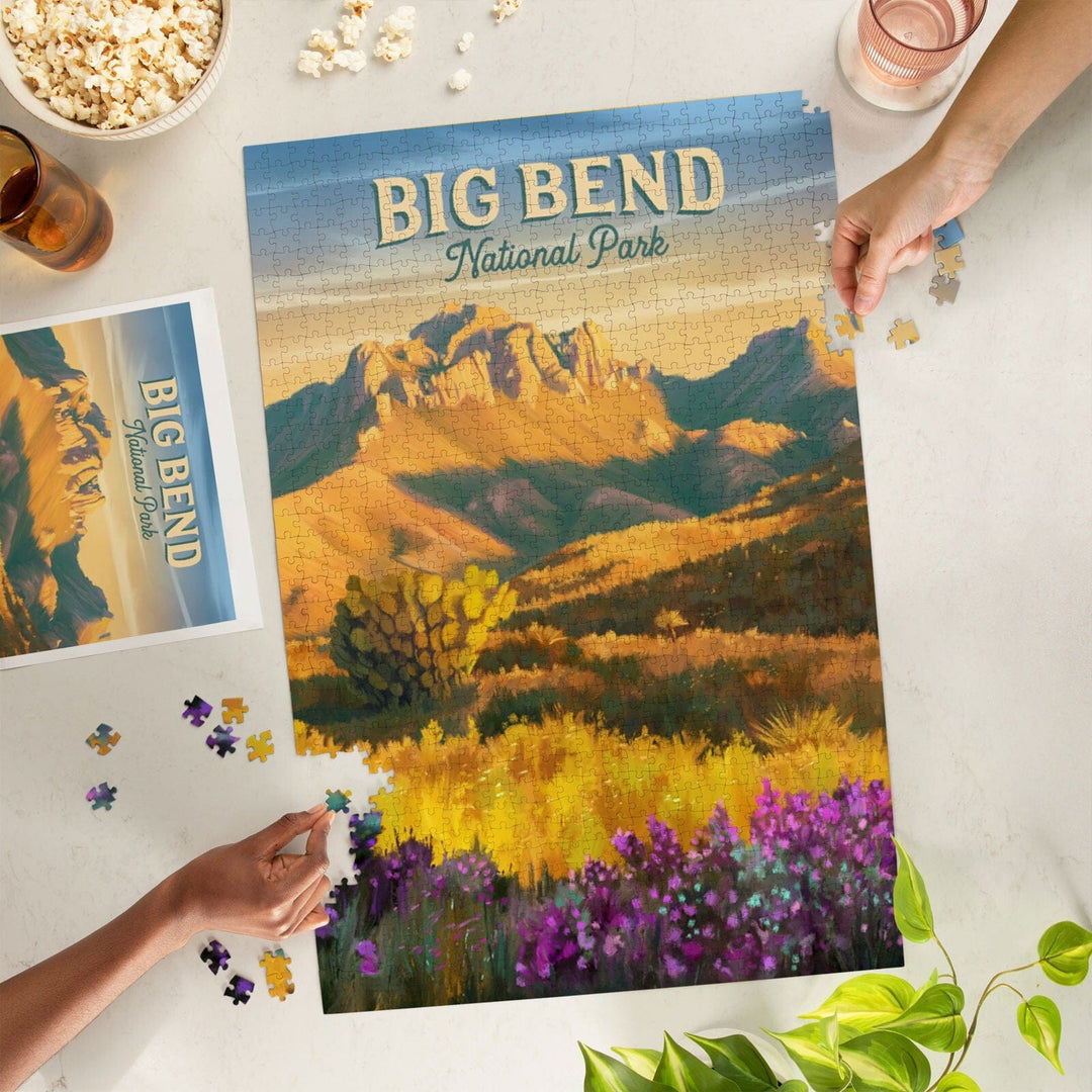 Big Bend National Park, Texas, Oil Painting, Jigsaw Puzzle Puzzle Lantern Press 