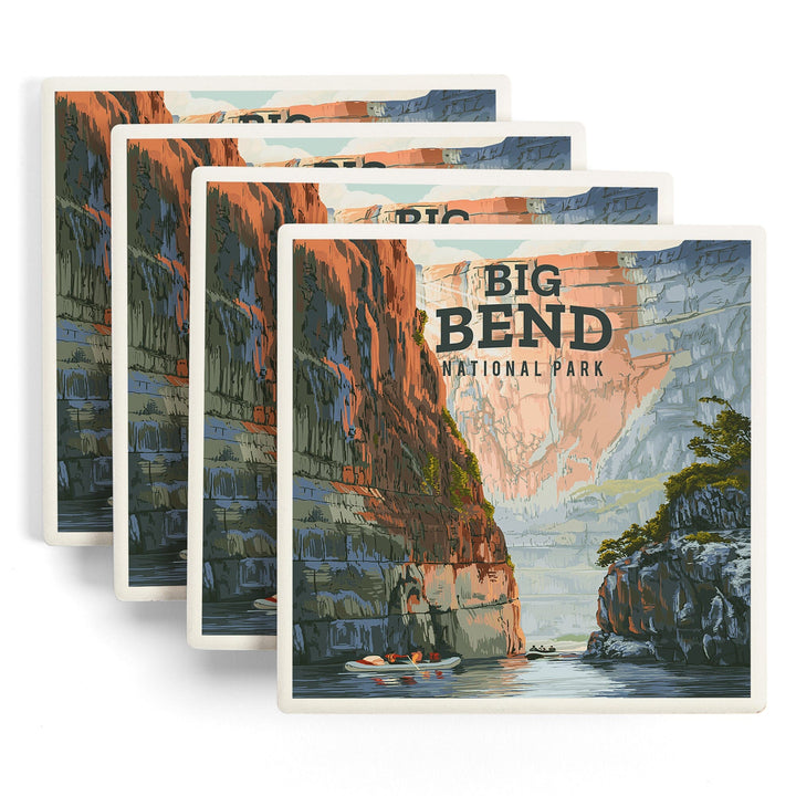 Big Bend National Park, Texas, Painterly National Park Series, Coasters Coasters Lantern Press 