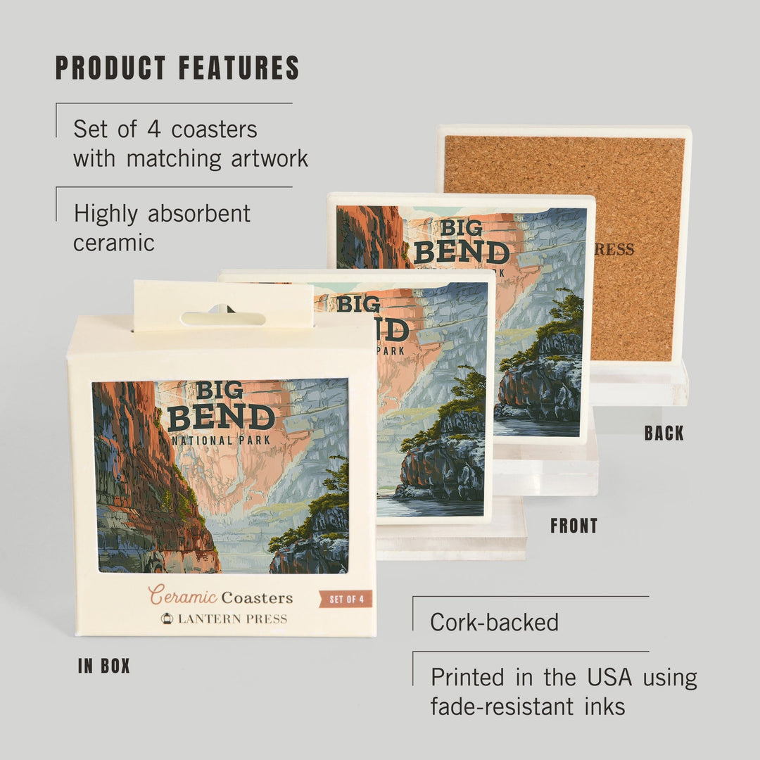 Big Bend National Park, Texas, Painterly National Park Series, Coasters Coasters Lantern Press 