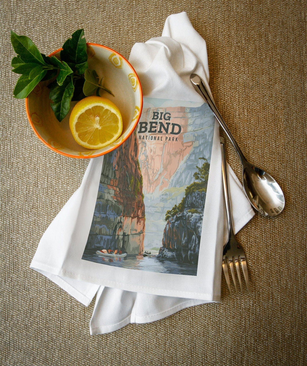 Big Bend National Park, Texas, Painterly National Park Series, Organic Cotton Kitchen Tea Towels Kitchen Lantern Press 