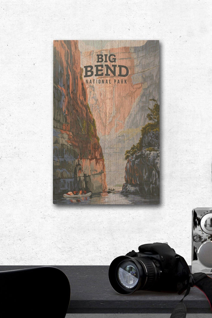 Big Bend National Park, Texas, Painterly National Park Series, Wood Signs and Postcards Wood Lantern Press 12 x 18 Wood Gallery Print 