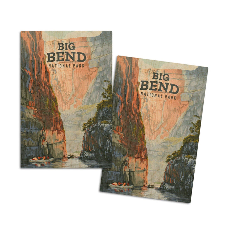 Big Bend National Park, Texas, Painterly National Park Series, Wood Signs and Postcards Wood Lantern Press 4x6 Wood Postcard Set 