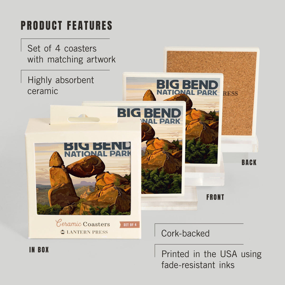 Big Bend National Park, Texas, Rock Formation, Coasters Coasters Lantern Press 