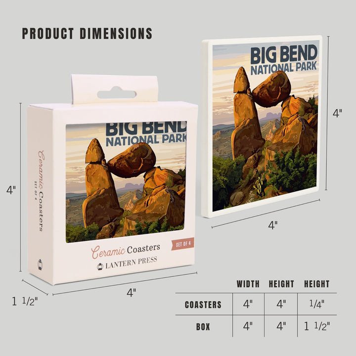 Big Bend National Park, Texas, Rock Formation, Coasters Coasters Lantern Press 