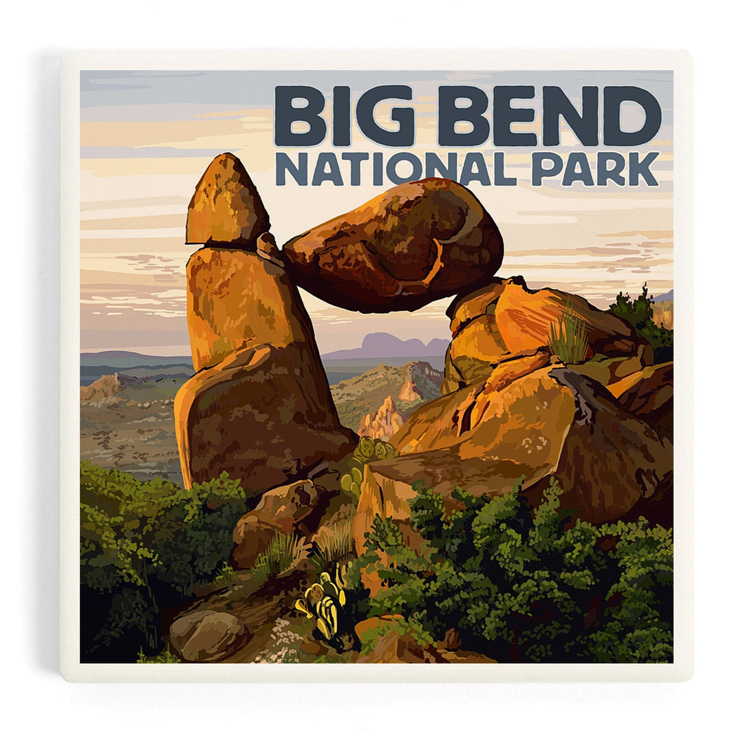 Big Bend National Park, Texas, Rock Formation, Coasters Coasters Lantern Press Coaster 