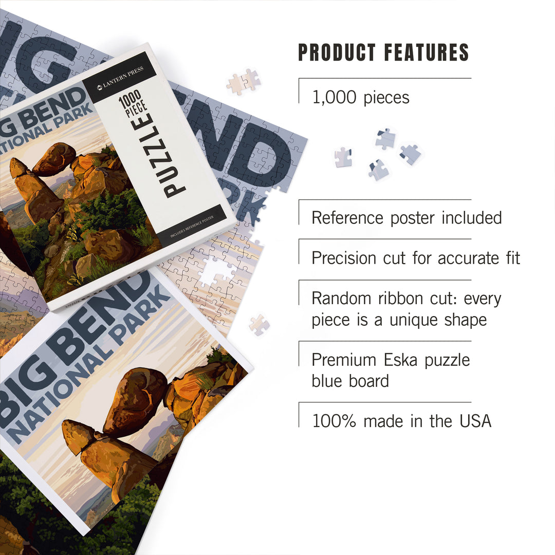 Big Bend National Park, Texas, Rock Formation, Jigsaw Puzzle Puzzle Lantern Press 