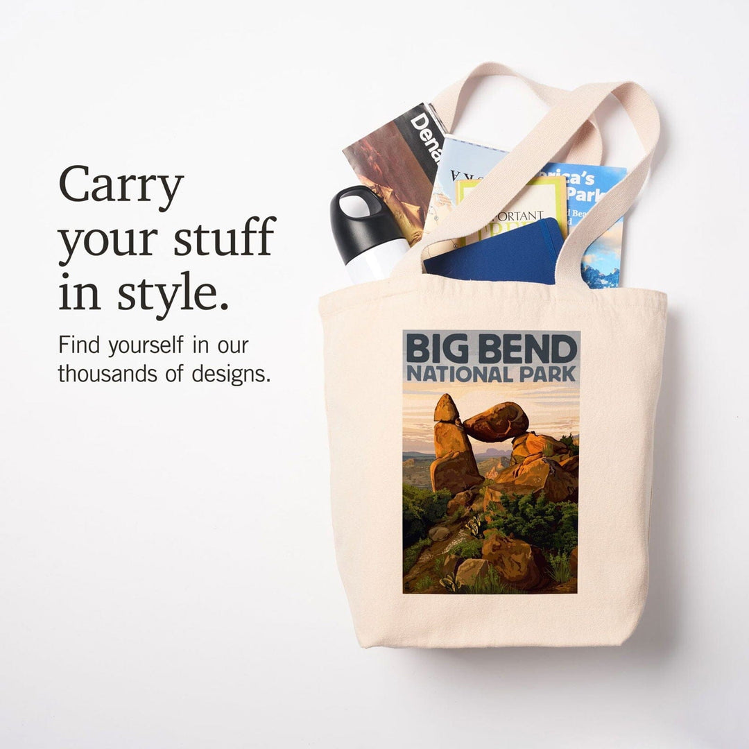 Big Bend National Park, Texas, Rock Formation, Lantern Press Artwork, Tote Bag Totes Lantern Press 