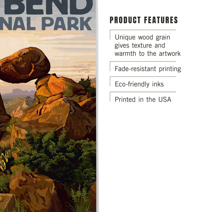 Big Bend National Park, Texas, Rock Formation, Lantern Press Artwork, Wood Signs and Postcards Wood Lantern Press 